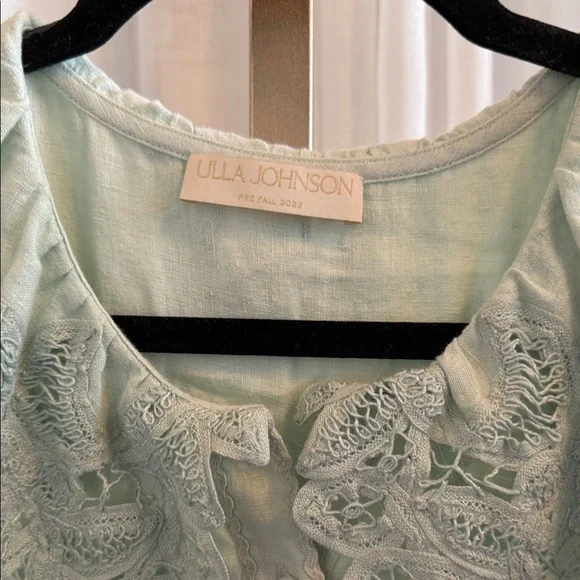 Ulla Johnson Light Green Long Sleeve Linen Dress - Picture 7 of 14